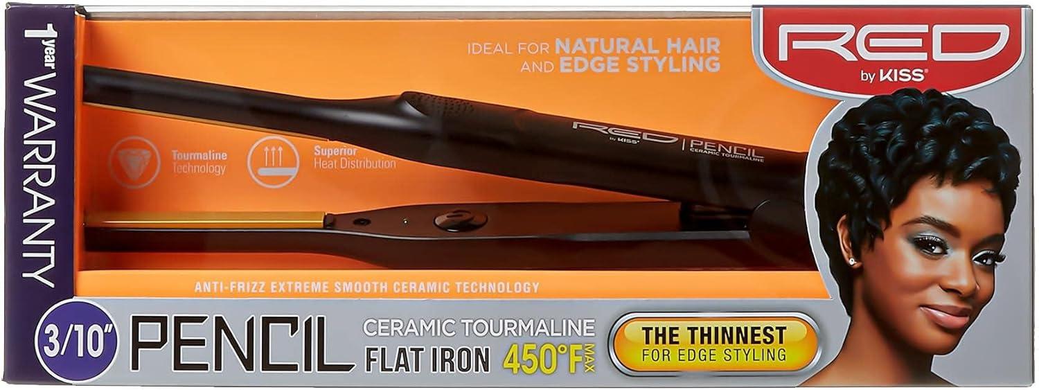 imageKiss Red by Pencil Flat Iron Hair Straightener 03 Inch CeramicFlat Iron