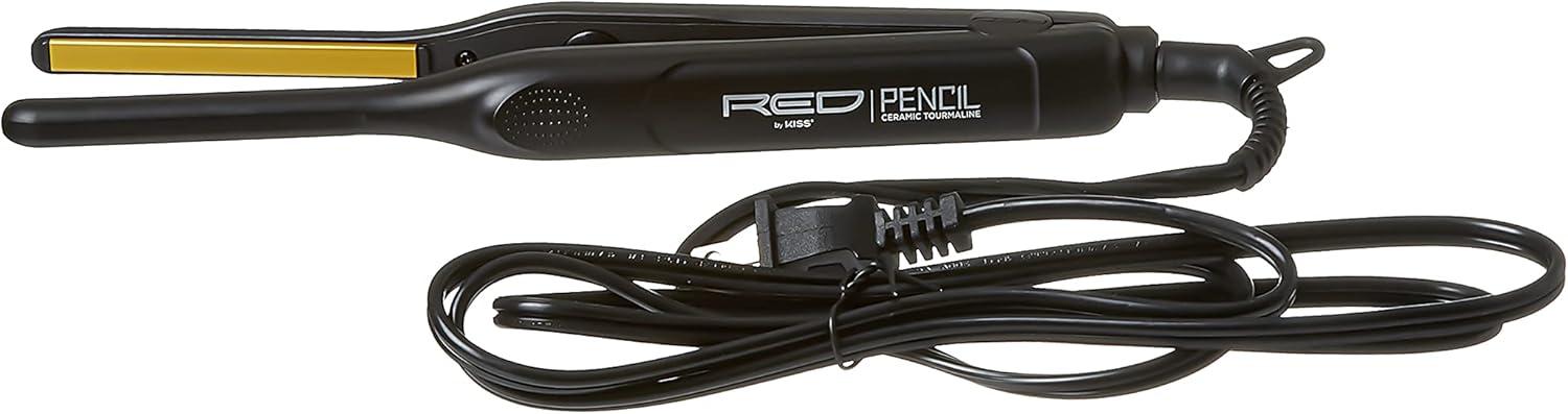 imageKiss Red by Pencil Flat Iron Hair Straightener 03 Inch CeramicFlat Iron
