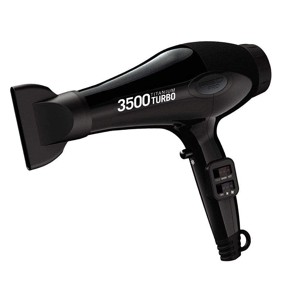 imageRed Pro Hair Dryer 3500W Turbo Titanium Blow Dryer with Detangler Comb Fast Dry Smooth Hair Multi Setting Cool Shoot Button Professional Salon Dryer
