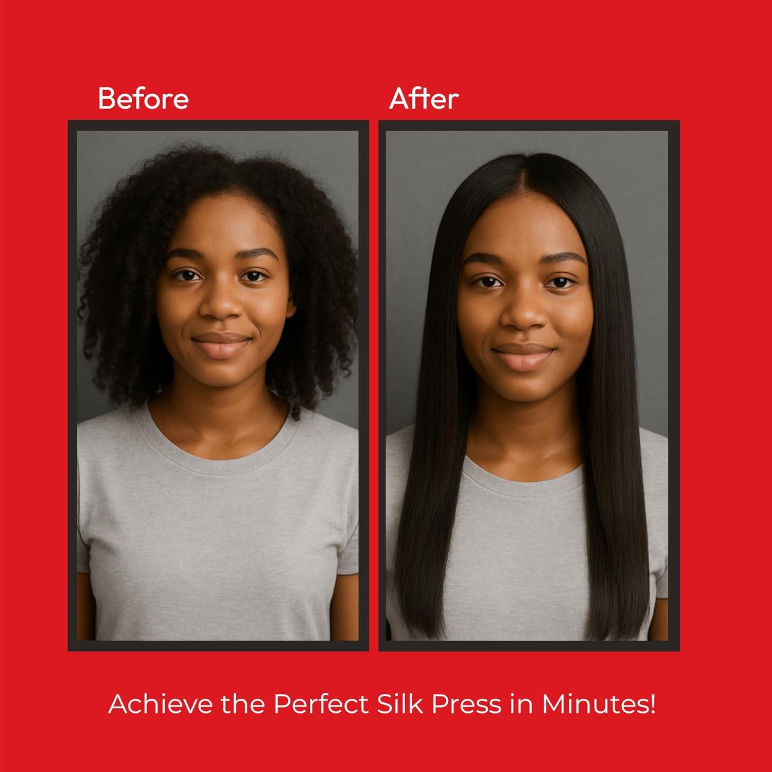 imageRed by Kiss 2in1 Ionic Hair Straightener Brush with Ceramic Coating Adjustable Temp Auto Shut Off Skin Protector Bristles ampamp 360 Swivel Cord Smooth ampamp Style in Few Strokes