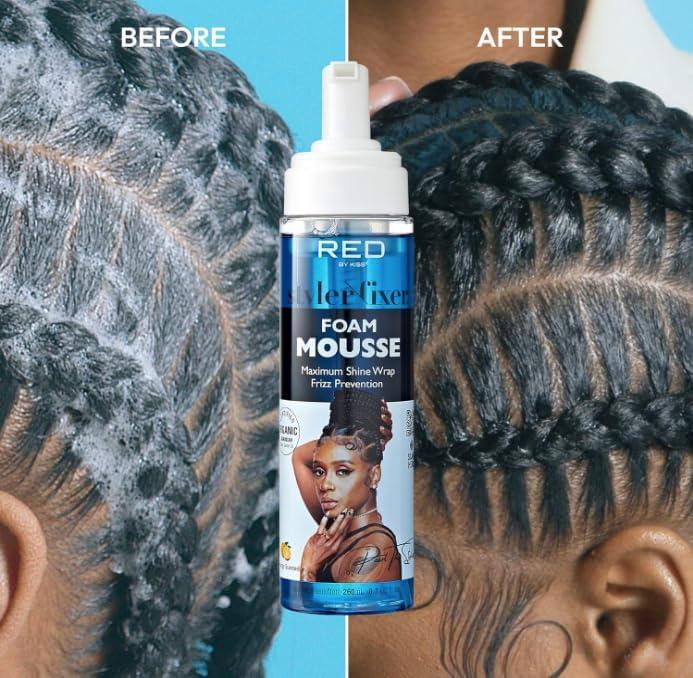 imageRed by Kiss 3000 Ceramic Tourmaline Professional Hood Dryer 4 Heat Settings Blow Dryer for Home ampamp Salon Height Adjustable Convenient Big Hood Size Extra Coverage 1875 WattageHooded Dryer Styling Foam Multi Pack Flexi Rod