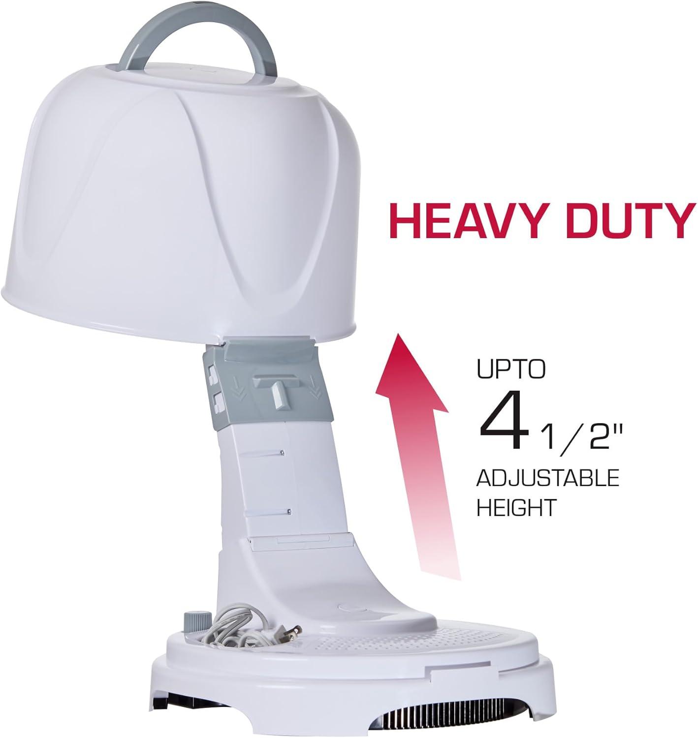 imageRed by Kiss 3000 Ceramic Tourmaline Professional Hood Dryer 4 Heat Settings Blow Dryer for Home ampamp Salon Height Adjustable Convenient Big Hood Size Extra Coverage 1875 WattageHooded Dryer Heat Resistant Vent Brush Intensive Detangler