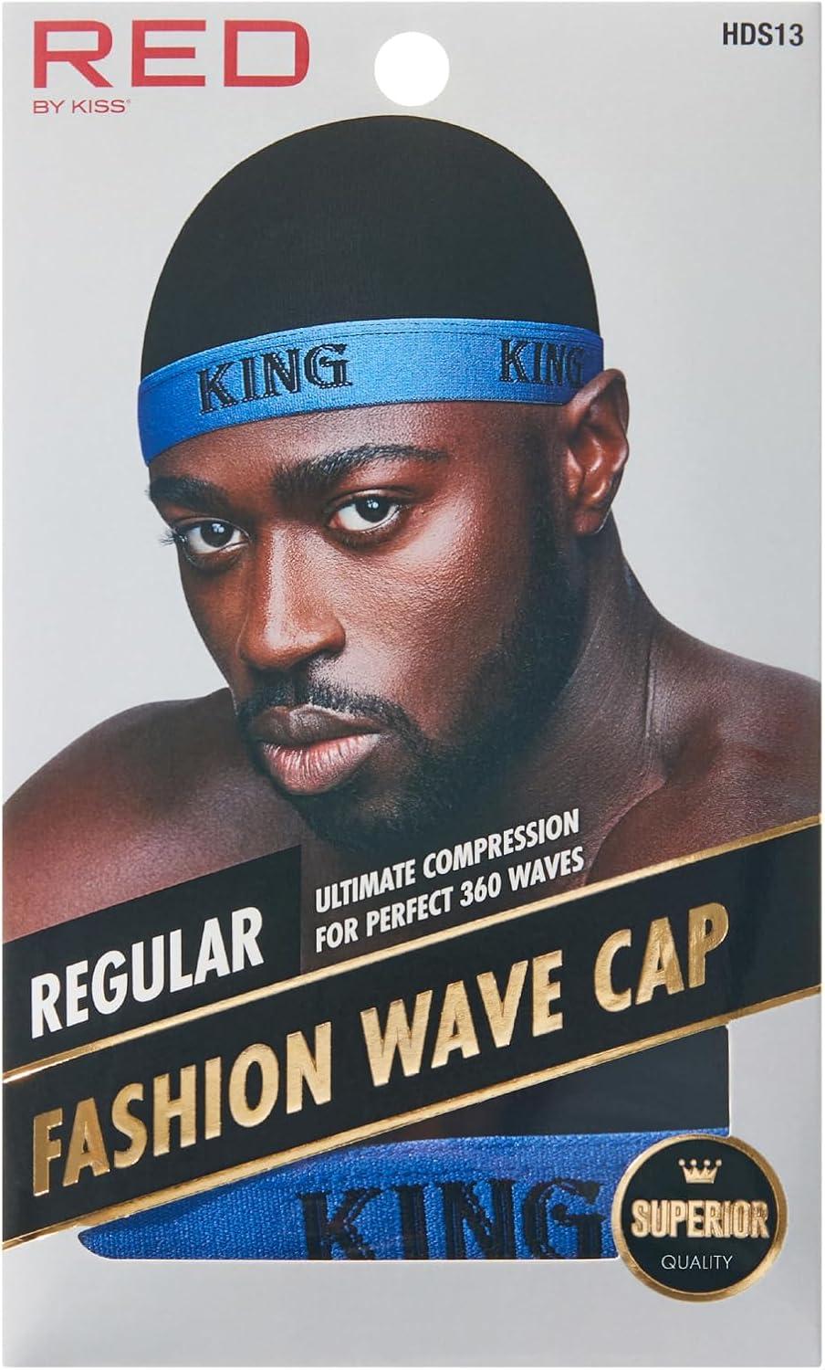 imageRed by Kiss Fashion Wave Cap UltraStretch Fit Durable Elastic Band All Day Hair Compression Perfect Layering with DuragRegularBlue King