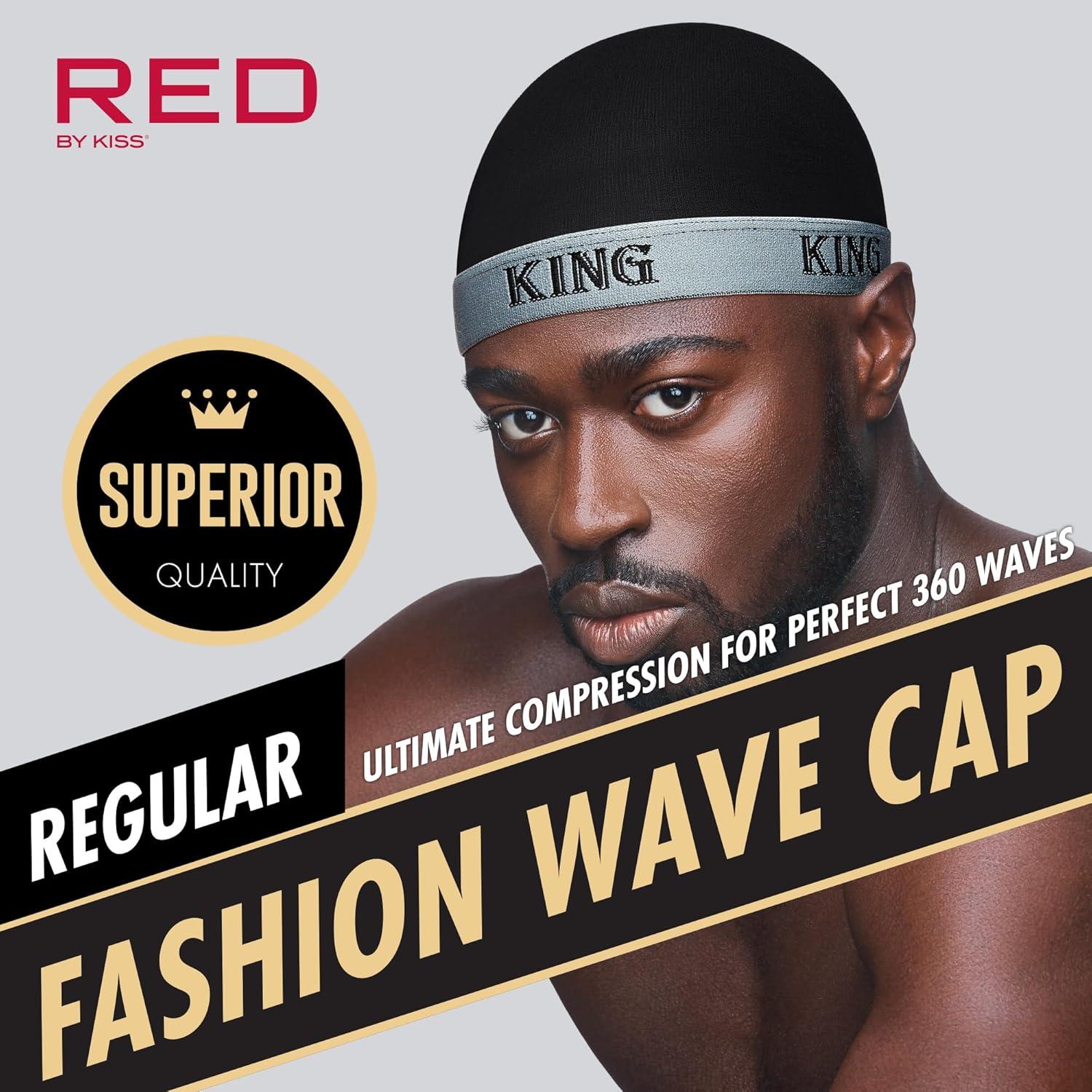 imageRed by Kiss Fashion Wave Cap UltraStretch Fit Durable Elastic Band All Day Hair Compression Perfect Layering with DuragRegularGrey King