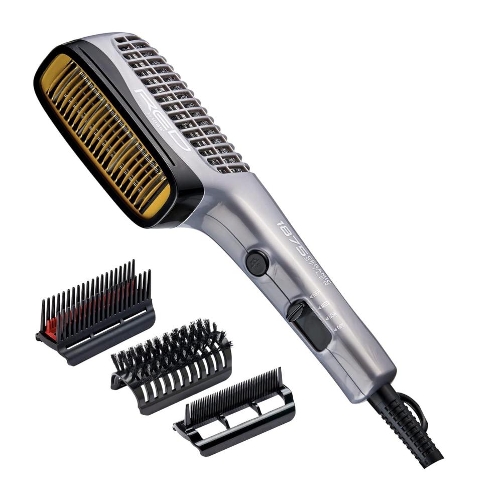 imageRED by KISS 1875 Ceramic Ionic Hair Styler with Detangler Pik Professional Quick Blow Dry Comb 4 HeatSpeed Settings Cool Shot Button Ideal for Curling ampamp Straightening