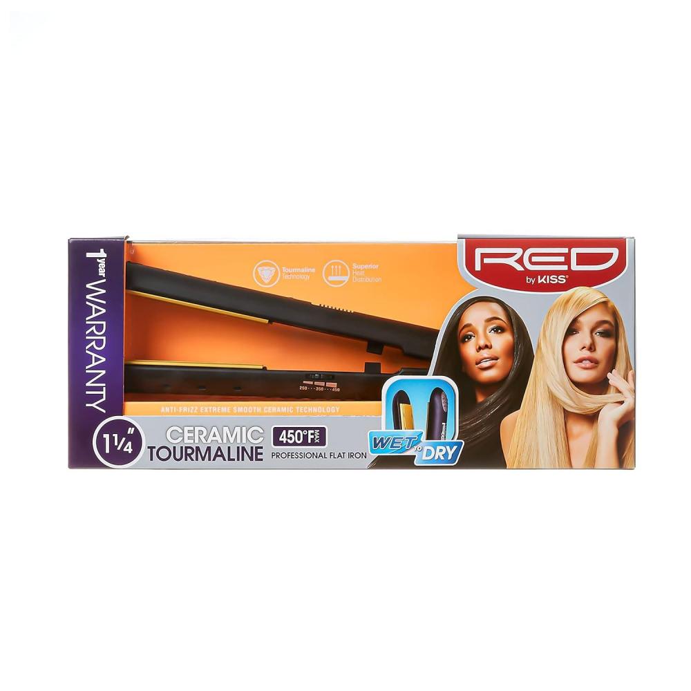 imageRED by KISS Flat Iron Professional Ceramic Tourmaline Professional Hair Straightener 125quot