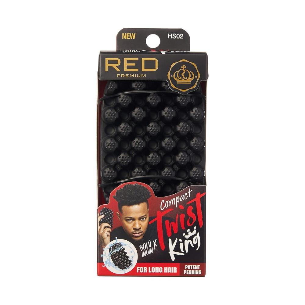 imageRED by Kiss BowWow Twist King Premium Luxury Twist Styler Comb Brush Durable Washable Alternative for Sponge for Barbers and Daily Use Ideal for Afro Curly Coiled 4C HairMini