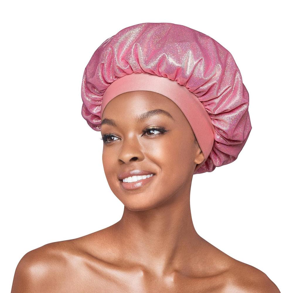 imageRed By Kiss Glitter Bonnet Premium Quality Sleeping Hair Bonnet Hair Cap Super Jumbo Pink PearlPink