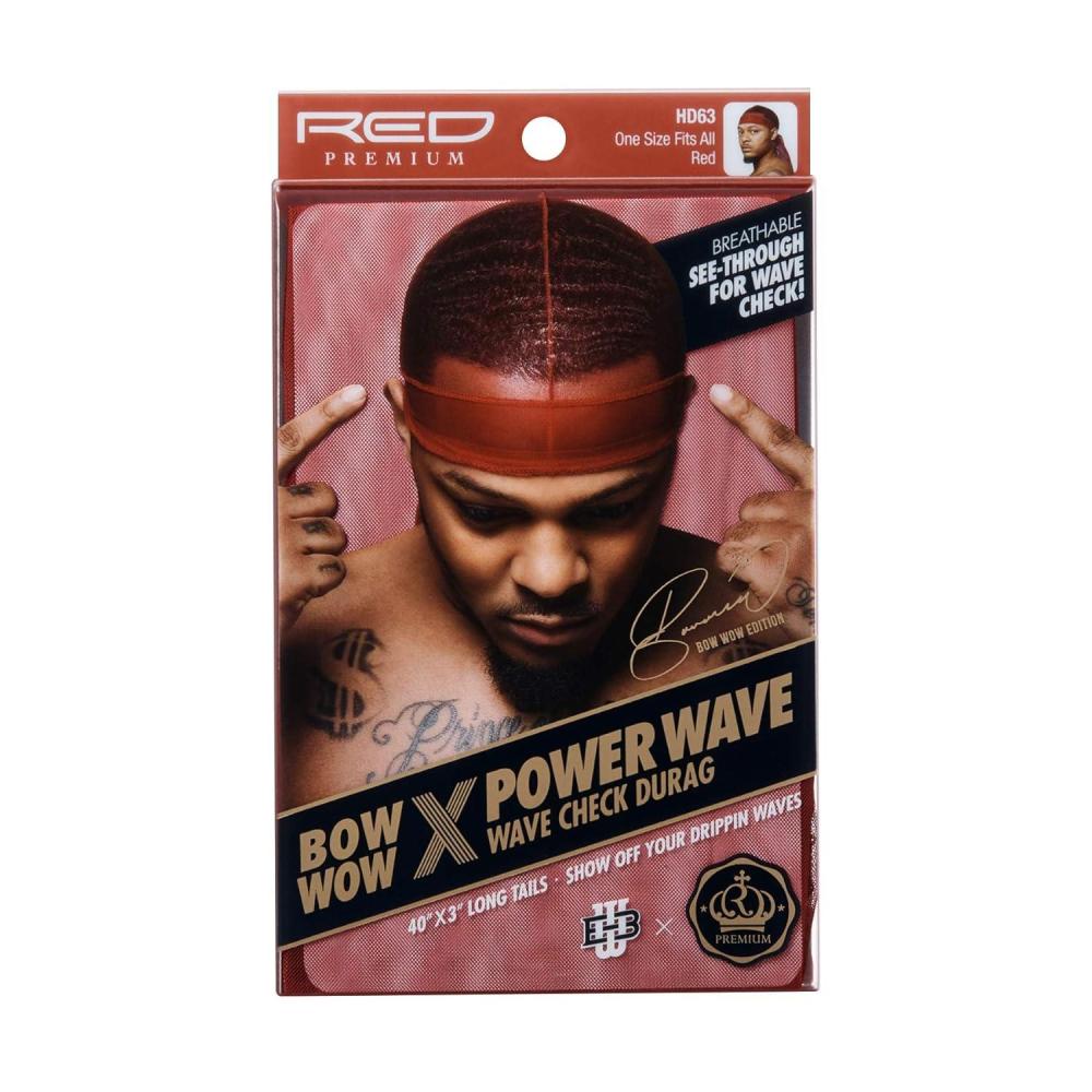imageRed Premium BowWow X Powerwave Wave Check Premium Durag Red