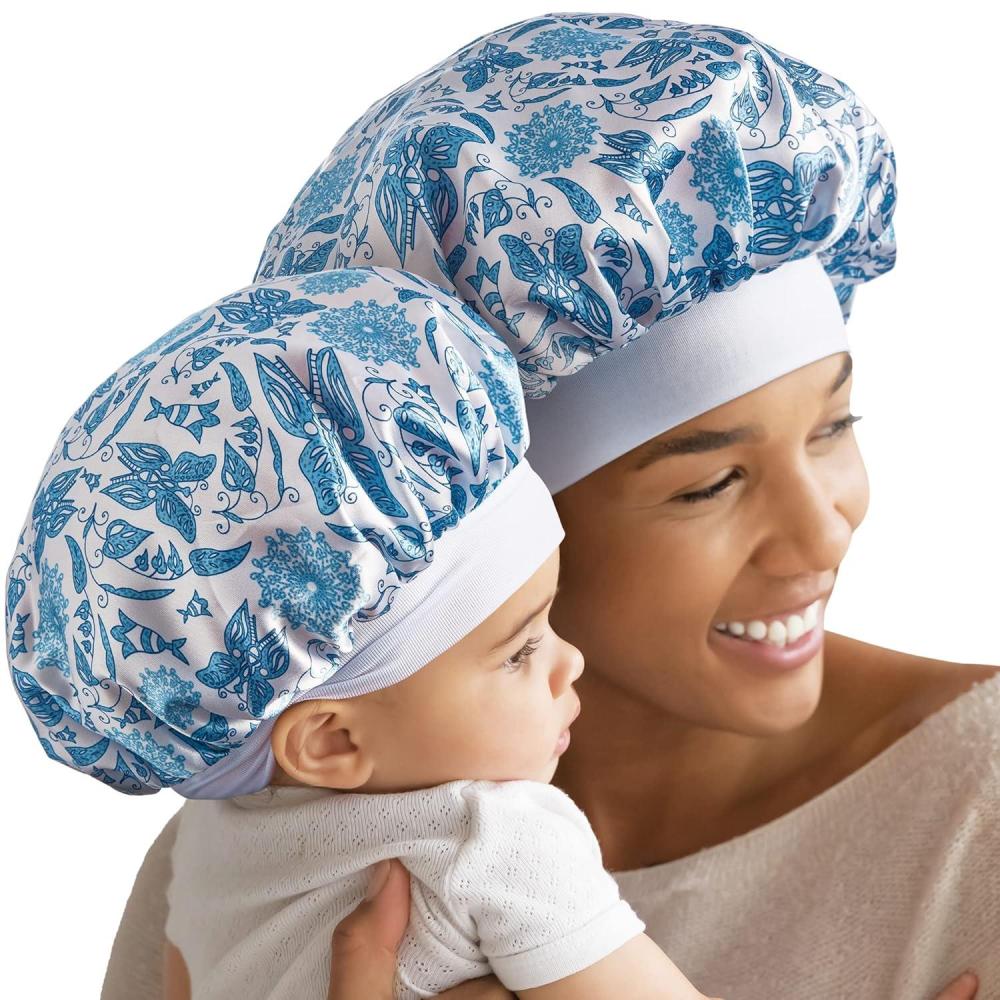 imageRed by Kiss 2in1 Mommy ampamp Me Satin Bonnet Sleep Cap for Adult and Babies Soft Stretchy and Safe Protects Fragile Hair from Frizz ampamp Breakage Friction Bald Spots Cheetah 618MPaisley