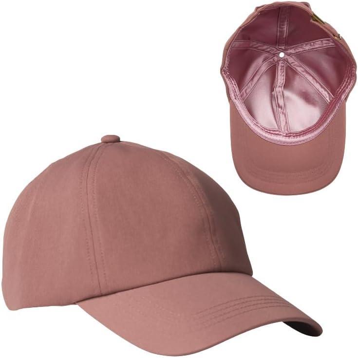 imageRed by Kiss Baseball Cap Satin Lined Interior One Size Fits All Adjustable Cap Indian Pink