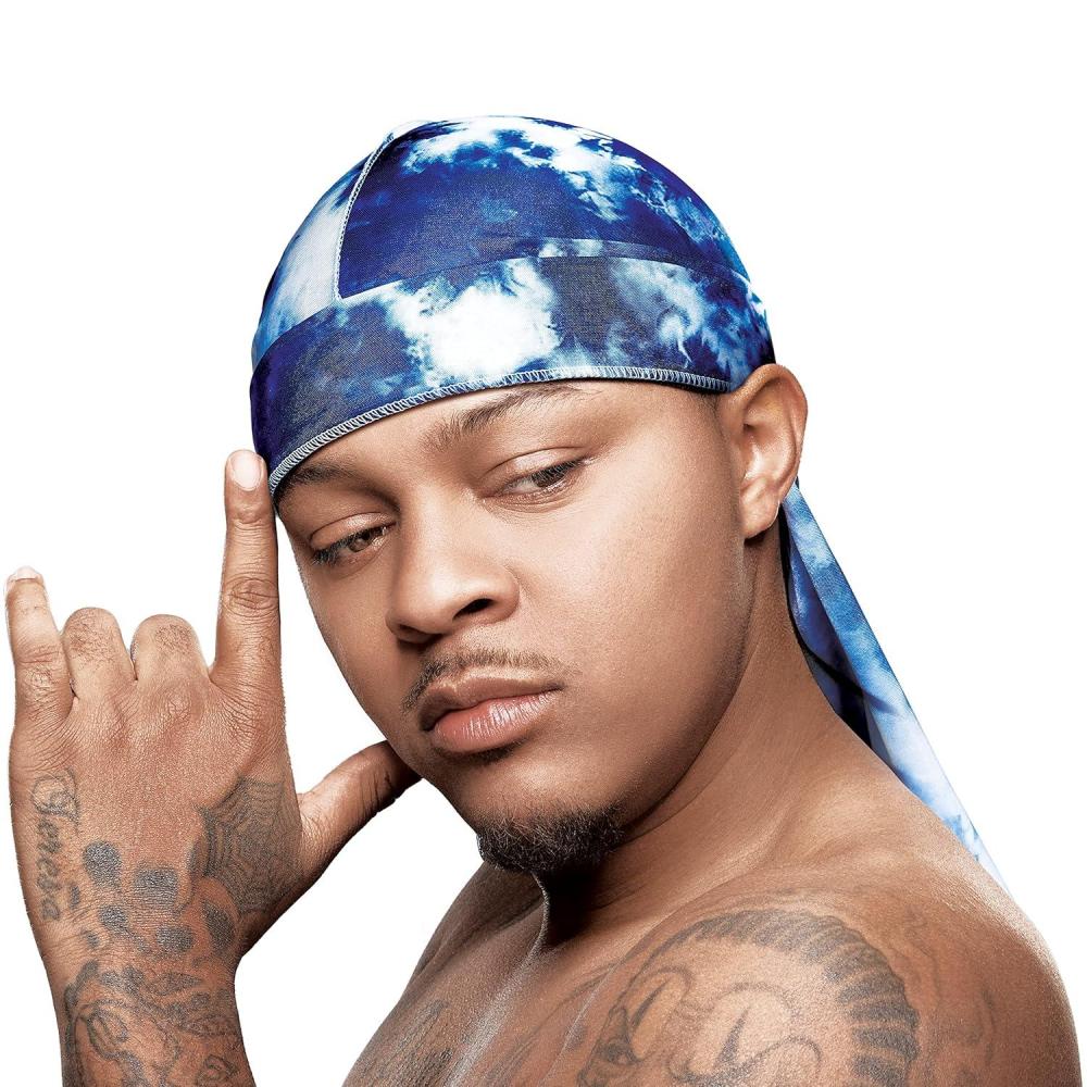 imageRed by Kiss Bow Wow X Power Wave Tie Dye Silky Durag for Men Waves Silky Doo Rag BlackBlue