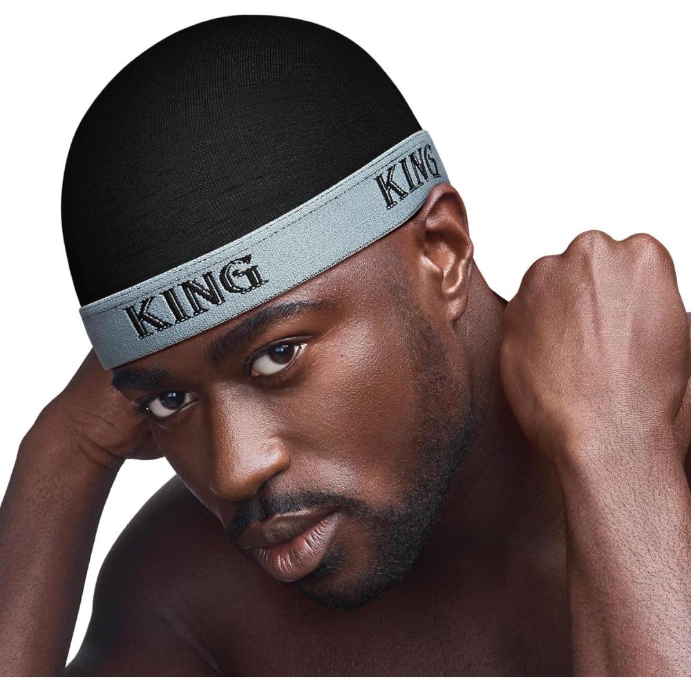 imageRed by Kiss Fashion Wave Cap UltraStretch Fit Durable Elastic Band All Day Hair Compression Perfect Layering with DuragJumboGrey King