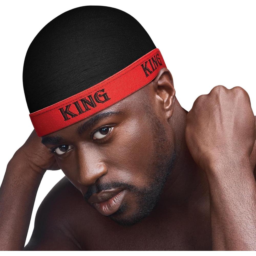 imageRed by Kiss Fashion Wave Cap UltraStretch Fit Durable Elastic Band All Day Hair Compression Perfect Layering with DuragJumboRed King