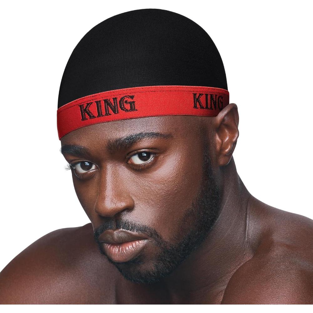 imageRed by Kiss Fashion Wave Cap UltraStretch Fit Durable Elastic Band All Day Hair Compression Perfect Layering with DuragRegularRed King