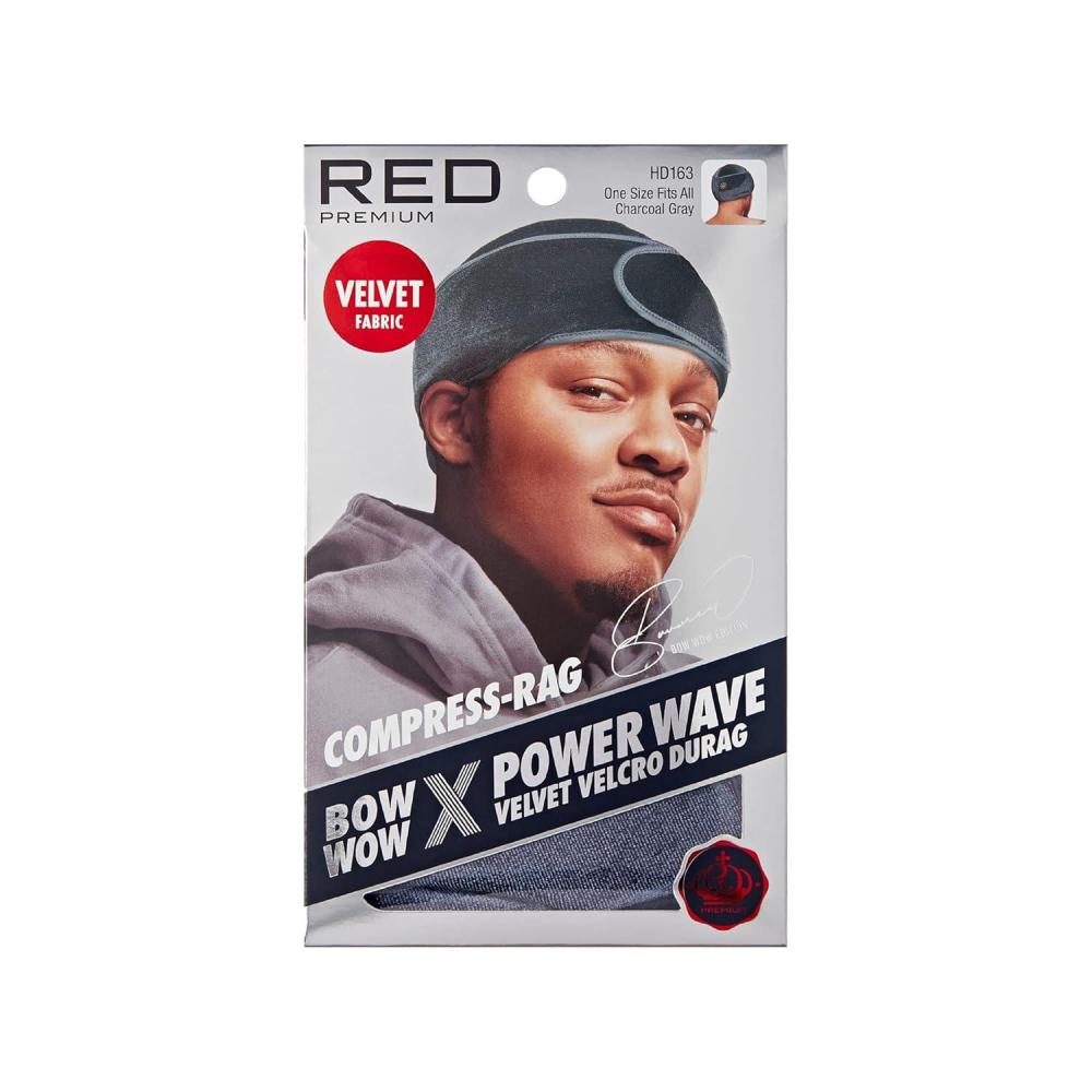 imageRed by Kiss Premium Bow Wow X Power Wave Durag 360 Wave Compression Cap for Men ampamp Women Adjustable HookandLoop Strap Stylish ampamp Durable Ideal for Locs Braids Finger Waves Spandex  BlackVelvet  Charcoal Gray