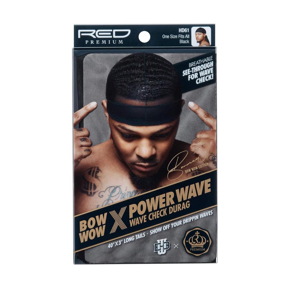 imageRed by Kiss Premium BowWow X Powerwave Wave Check Premium Durag Black