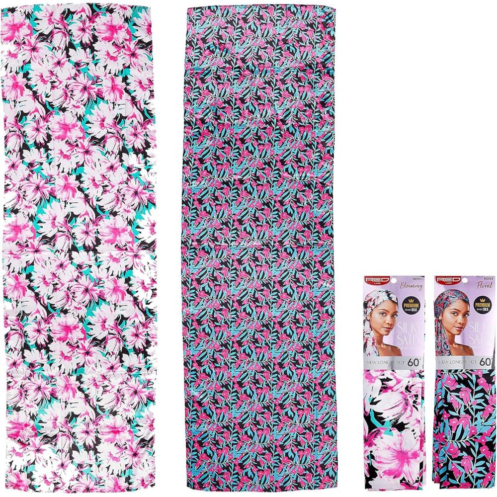 imageRed by Kiss Silky Satin Wrap Scarf Premium Blended Silk Multi Purpose2pack Set 1