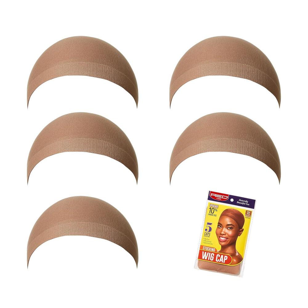 imageRed by Kiss Stocking Wig Cap 5 PCS BlackNatural Brown