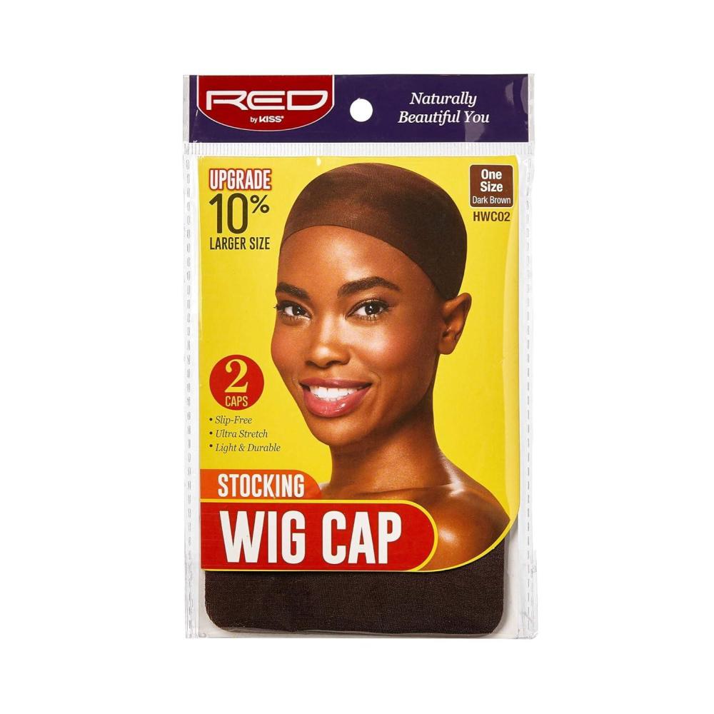 imageRed by Kiss Stocking Wig Caps  2PCS Dark Brown