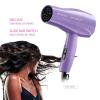1875 Ceramic Hair Dryer, Powerful Fast Drying, Multi-Setting with Comb Attachment, Additional Detangler Included, Slide Bar Switch, Compact for Home & Travel (Black)(Purple)