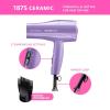 1875 Ceramic Hair Dryer, Powerful Fast Drying, Multi-Setting with Comb Attachment, Additional Detangler Included, Slide Bar Switch, Compact for Home & Travel (Black)(Purple)