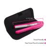 Professional Ceramic Mini Flat Iron 1/2″, Anti-Frizz, Fast Heating, Versatile Styling for Curly & Straight Hair, Ideal for Traveling with Travel Pouch (Pink)(Pink)