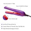 Professional Ceramic Mini Flat Iron 1/2″, Anti-Frizz, Fast Heating, Versatile Styling for Curly & Straight Hair, Ideal for Traveling with Travel Pouch (Pink)(#Violet)