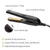 Professional Ceramic Mini Flat Iron 1/2″, Anti-Frizz, Fast Heating, Versatile Styling for Curly & Straight Hair, Ideal for Traveling with Travel Pouch (Pink)(Black)