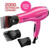RED by KISS 2000 Ceramic Hair Dryer, Professional Salon Blow Dryer, 2 Detangler Pik Attachments, Tourmaline Technology, 3 Heat Settings, Easy Storage Loop (Pink)(Pink)