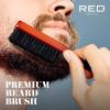 RED by Kiss Beard Brush with 100% Natural Boar Bristles for Men, Premium Wooden Brush, Beards Mustaches Grooming Shaving Comb, Tame and Soften Facial Hair (POCKET)(LONG HANDLE)