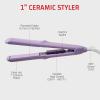 Red by Kiss 1″ Ceramic Styler Flat Iron, Up to 450 F Variable Heat Settings for Silky Smooth Hair, Professional Ceramic Plates, Tangle-Free Swivel Cord (Pink)(Purple)