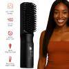 Red by Kiss 2-in-1 Ionic Hair Straightener Brush with Ceramic Coating, Adjustable Temp, Auto Shut Off, Skin Protector Bristles & 360° Swivel Cord, Smooth & Style in Few Strokes