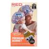 Red by Kiss 2-in-1 Mommy & Me Satin Bonnet Sleep Cap for Adult and Babies, Soft, Stretchy, and Safe, Protects Fragile Hair from Frizz & Breakage, Friction Bald Spots (Cheetah, 6-18M)(Cheetah)