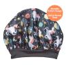 Red by Kiss Baby Satin Bonnet Sleep Cap for Infants, Soft, Stretchy, and Safe, Protects Baby Hair from Frizz & Breakage, Friction Bald Spots (Unicorn/Cupcake, 6-18M)(Black Unicorn)