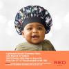 Red by Kiss Baby Satin Bonnet Sleep Cap for Infants, Soft, Stretchy, and Safe, Protects Baby Hair from Frizz & Breakage, Friction Bald Spots (Unicorn/Cupcake, 6-18M)(Black Unicorn)