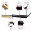 Red by Kiss Hot Comb Hair Straightener 450 Degrees, Curved Electric Heating Comb, Pressing Comb Brush for Straightening Hair and Beard, Curling Iron for Natural Black Hair(Small Size)