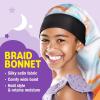 Red by Kiss Kids Satin Braid Bonnet, Comfy Wide Band for Long Hair, Long Braids (Black)(Tie Dye Orange/Blue)
