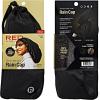 Red by Kiss Premium Satin Lined Rain Cap, 100% Waterproof Hair Protection, Adjustable Strap, Packable Pouch Included(Braid/Black)