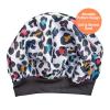 Red by Kiss Toddler Satin Bonnet Sleep Cap for Toddlers, Soft, Stretchy, and Safe, Protects Fragile Hair from Frizz & Breakage, Friction Bald Spots (Pink Unicorn, 18M-4T)(Multi Leopard)