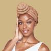 Red by Kiss Turban for Women, Silky Satin Interior, Comfortable, Breathable Head Wrap, Pre-Tied Twist African Knot Bonnet(Brown)