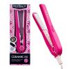 Professional Ceramic Mini Flat Iron 1/2″, Anti-Frizz, Fast Heating, Versatile Styling for Curly & Straight Hair, Ideal for Traveling with Travel Pouch (Pink)(Pink)