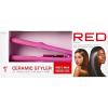 Red by Kiss 1″ Ceramic Styler Flat Iron, Up to 450 F Variable Heat Settings for Silky Smooth Hair, Professional Ceramic Plates, Tangle-Free Swivel Cord (Pink)(Pink)