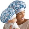 Red by Kiss 2-in-1 Mommy & Me Satin Bonnet Sleep Cap for Adult and Babies, Soft, Stretchy, and Safe, Protects Fragile Hair from Frizz & Breakage, Friction Bald Spots (Cheetah, 6-18M)(Paisley)
