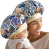 Red by Kiss 2-in-1 Mommy & Me Satin Bonnet Sleep Cap for Adult and Babies, Soft, Stretchy, and Safe, Protects Fragile Hair from Frizz & Breakage, Friction Bald Spots (Cheetah, 6-18M)(Leopard)