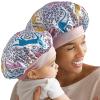 Red by Kiss 2-in-1 Mommy & Me Satin Bonnet Sleep Cap for Adult and Babies, Soft, Stretchy, and Safe, Protects Fragile Hair from Frizz & Breakage, Friction Bald Spots (Cheetah, 6-18M)(Cheetah)