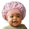 Red by Kiss Baby Satin Bonnet Sleep Cap for Infants, Soft, Stretchy, and Safe, Protects Baby Hair from Frizz & Breakage, Friction Bald Spots (Unicorn/Cupcake, 6-18M)(Pink Leopard)