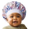 Red by Kiss Baby Satin Bonnet Sleep Cap for Infants, Soft, Stretchy, and Safe, Protects Baby Hair from Frizz & Breakage, Friction Bald Spots (Unicorn/Cupcake, 6-18M)(Purple Ikat)