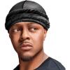 Red by Kiss Bow Wow Premium Satin Mens Turban – Anti Breakage Moisture Retention, Stylish Soft Light Comfort Headwear(Velvet  Black)