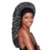 Red by Kiss Glitter Braid Bonnet Wide Edge Breathable Hair Bonnet, Sleeping Cap for Curly Natural Long Hair, 24″ Super Long Braids Bonnet for Women(Jet Black Pearl)